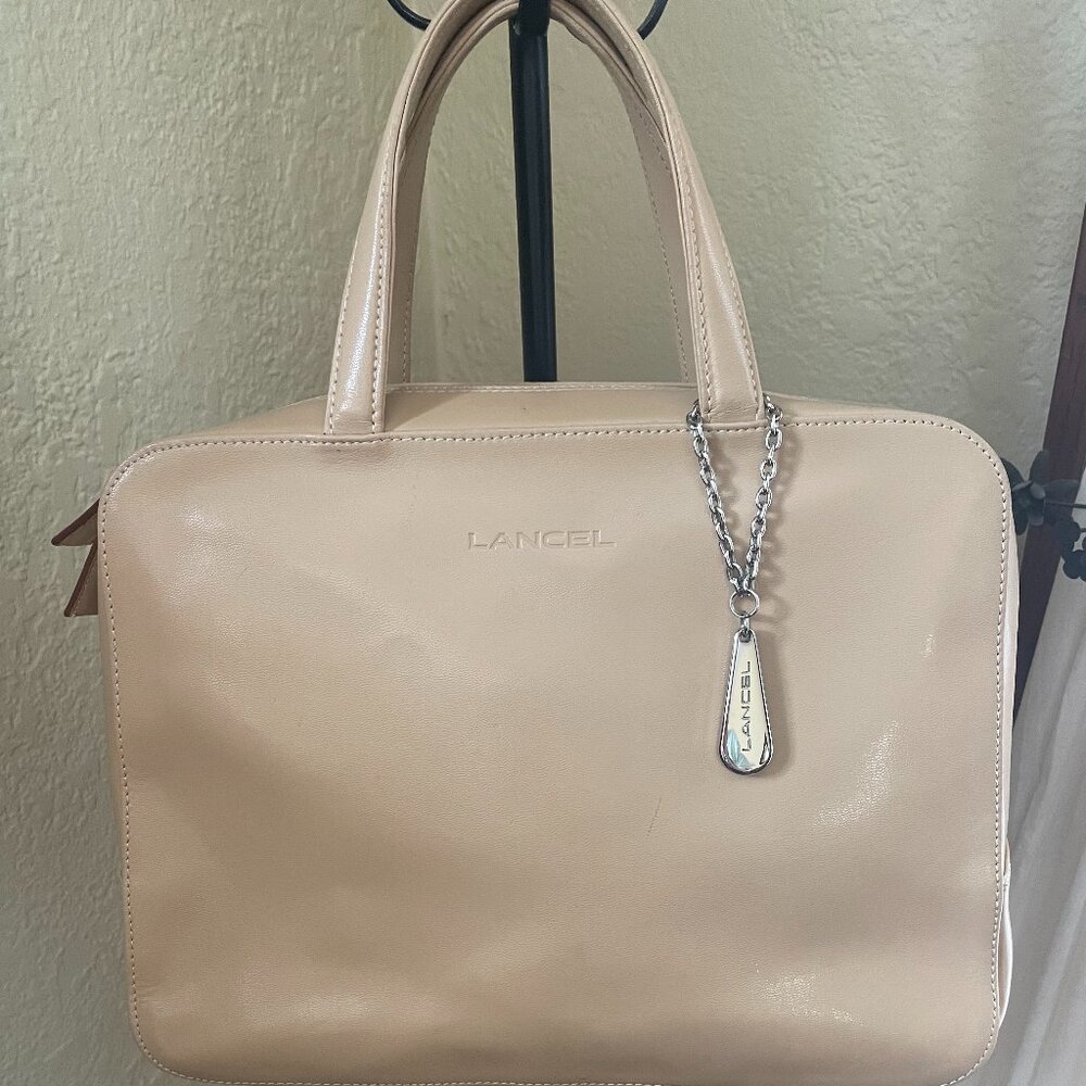 Lancel Paris Vintage Tan Leather Speedy/Satchel Bag - Made In Italy